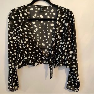 Forever 22 polka dot tie shirt
